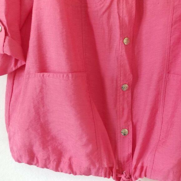 CJ banks Jacket short sleeve High neck collar - Color Fuchsia - Size X - Picture 4 of 5